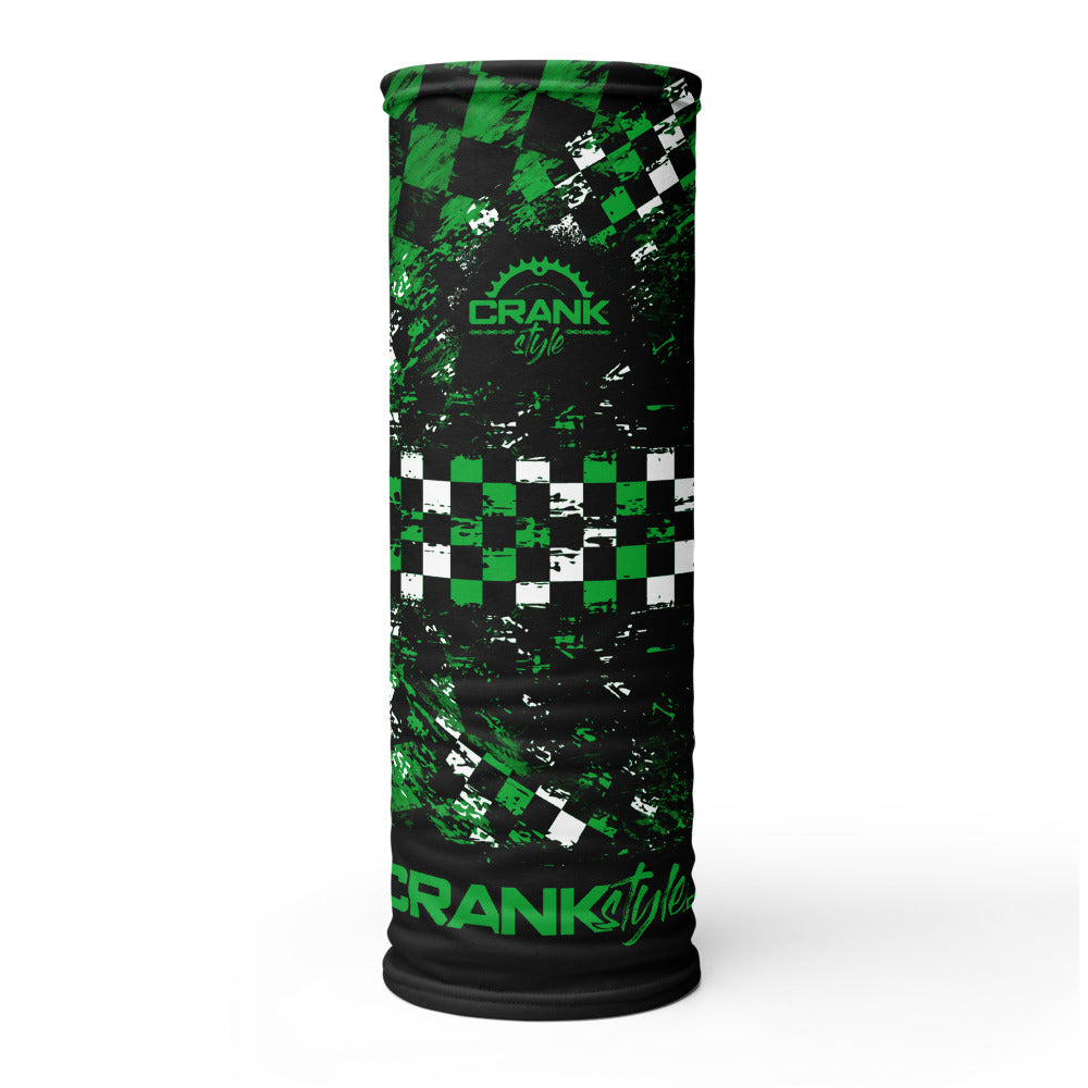 Green Black and White Checker Face Mask / Neck Gaiter