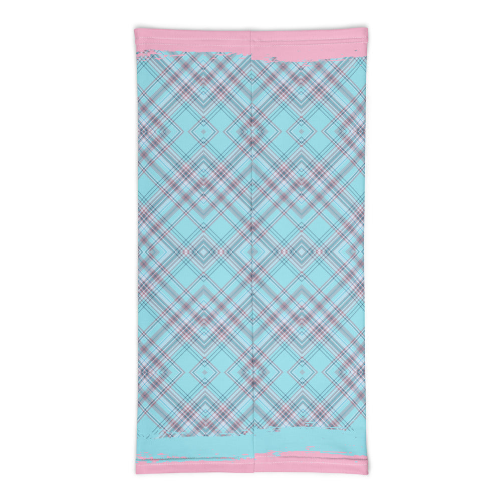 Pink & Aqua Plaid Face Mask / Neck Gaiter / Headband
