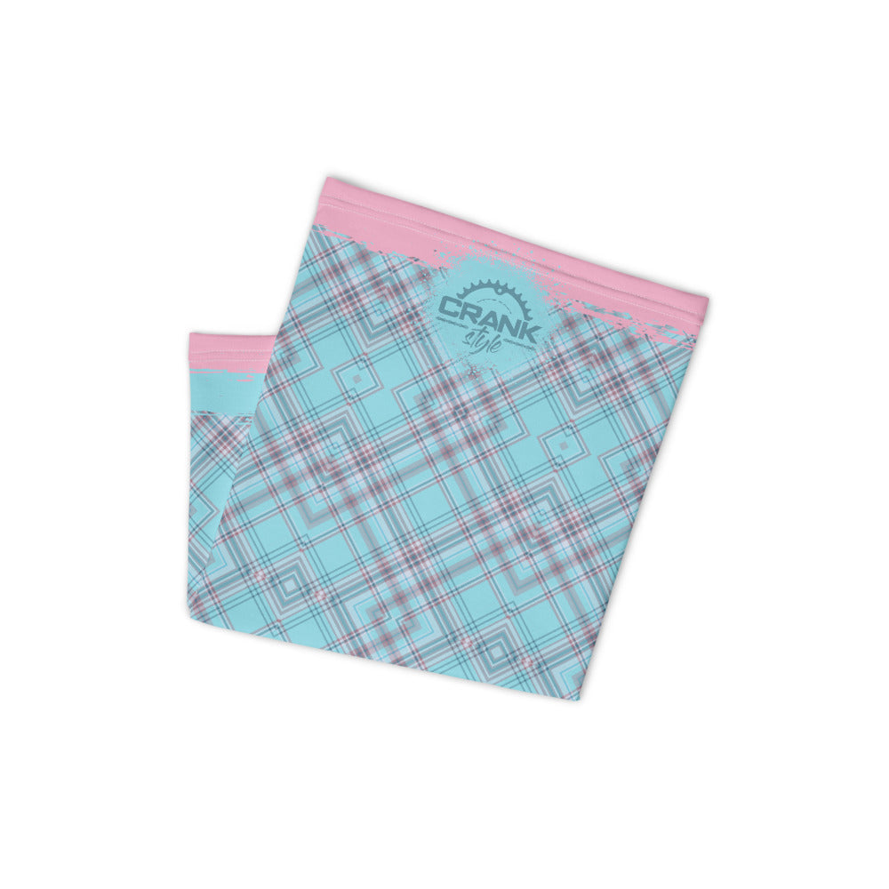 Pink & Aqua Plaid Face Mask / Neck Gaiter / Headband
