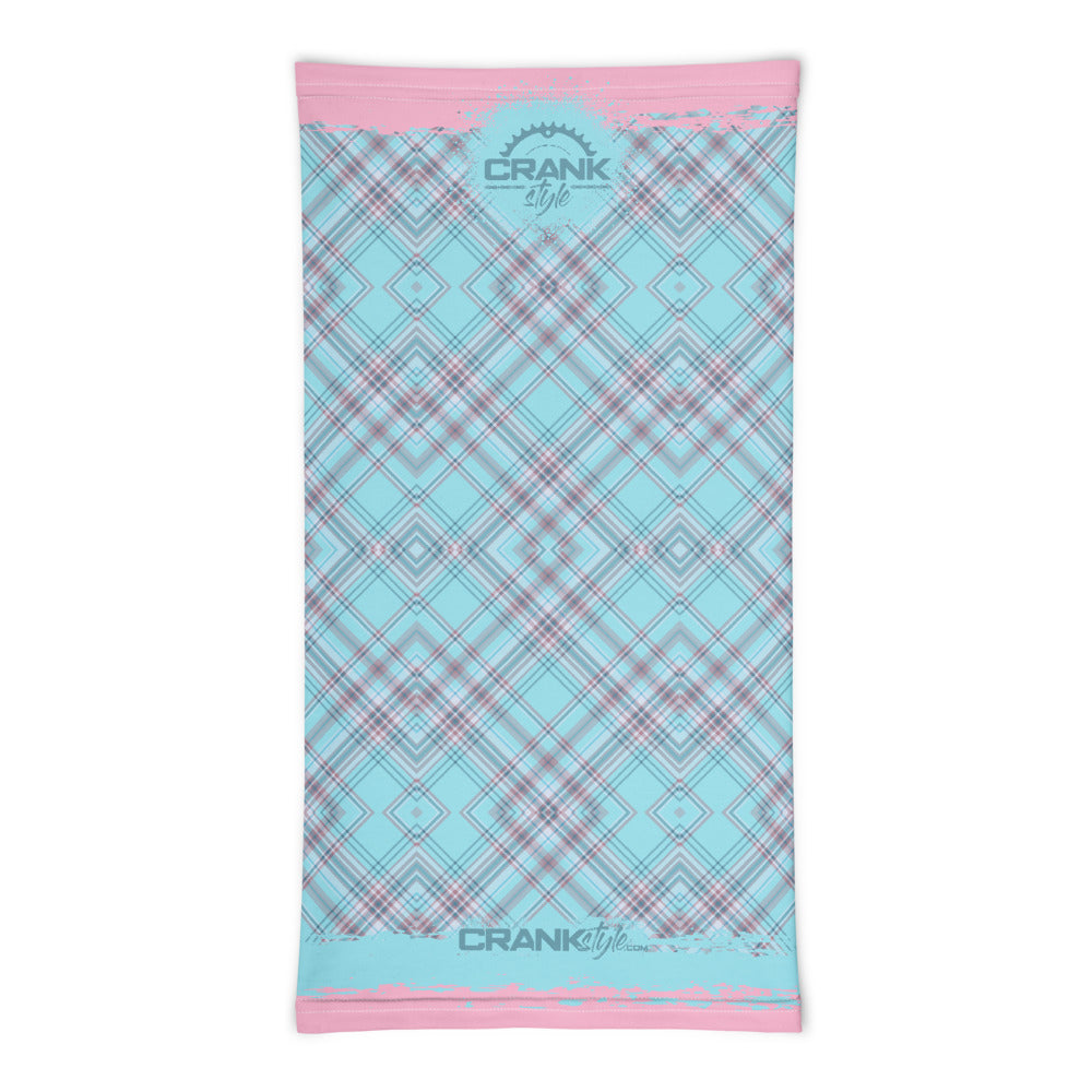 Pink & Aqua Plaid Face Mask / Neck Gaiter / Headband