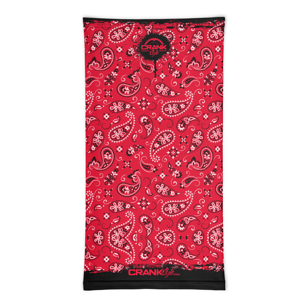 Red Paisley Bandana pattern Neck Gaiter Face Mask