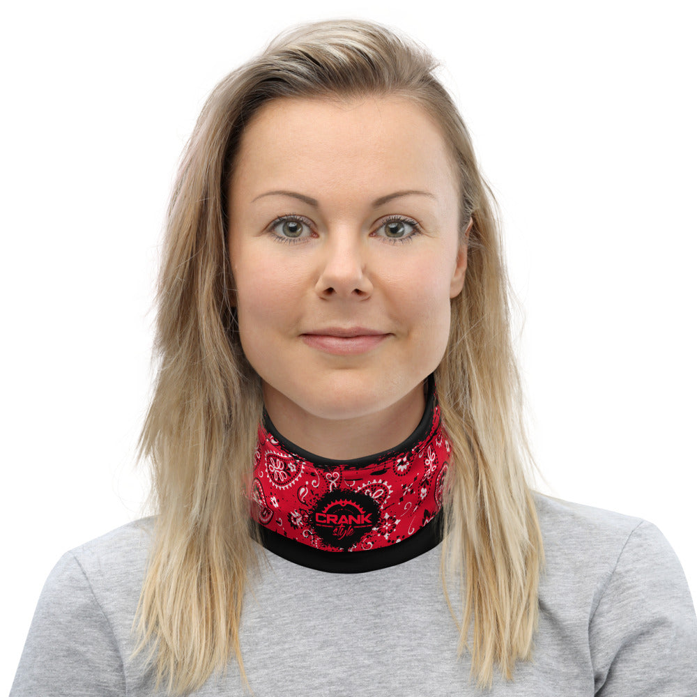 Red Paisley Bandana pattern Neck Gaiter Face Mask