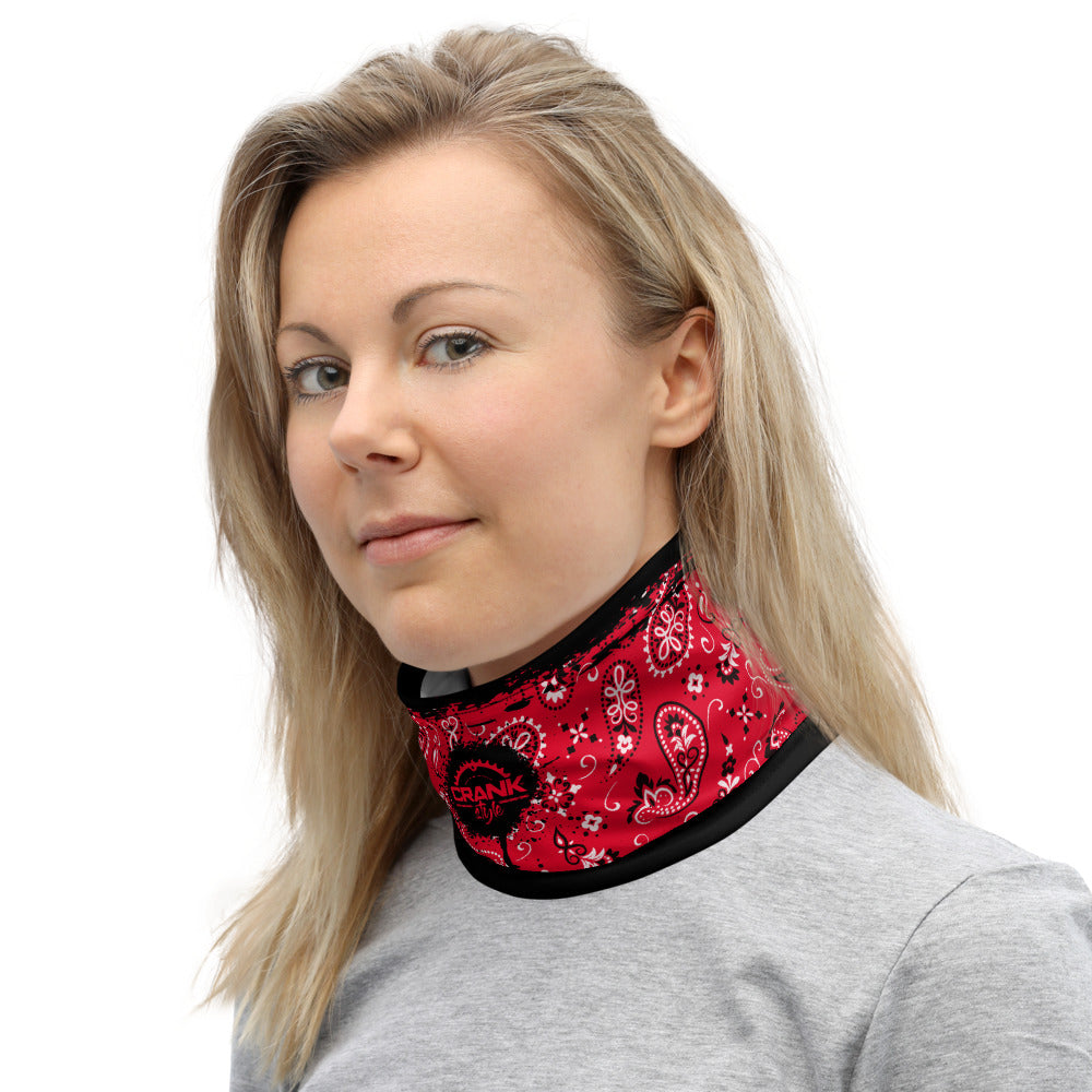 Red Paisley Bandana pattern Neck Gaiter Face Mask