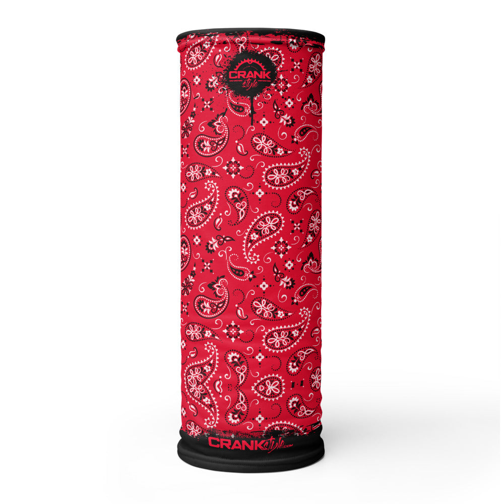 Red Paisley Bandana pattern Neck Gaiter Face Mask
