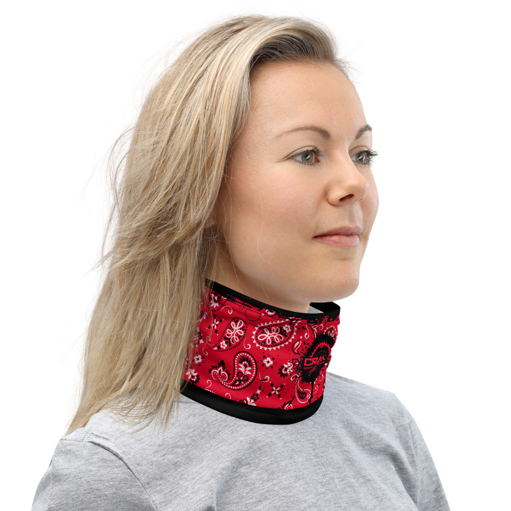 Red Paisley Bandana pattern Neck Gaiter Face Mask