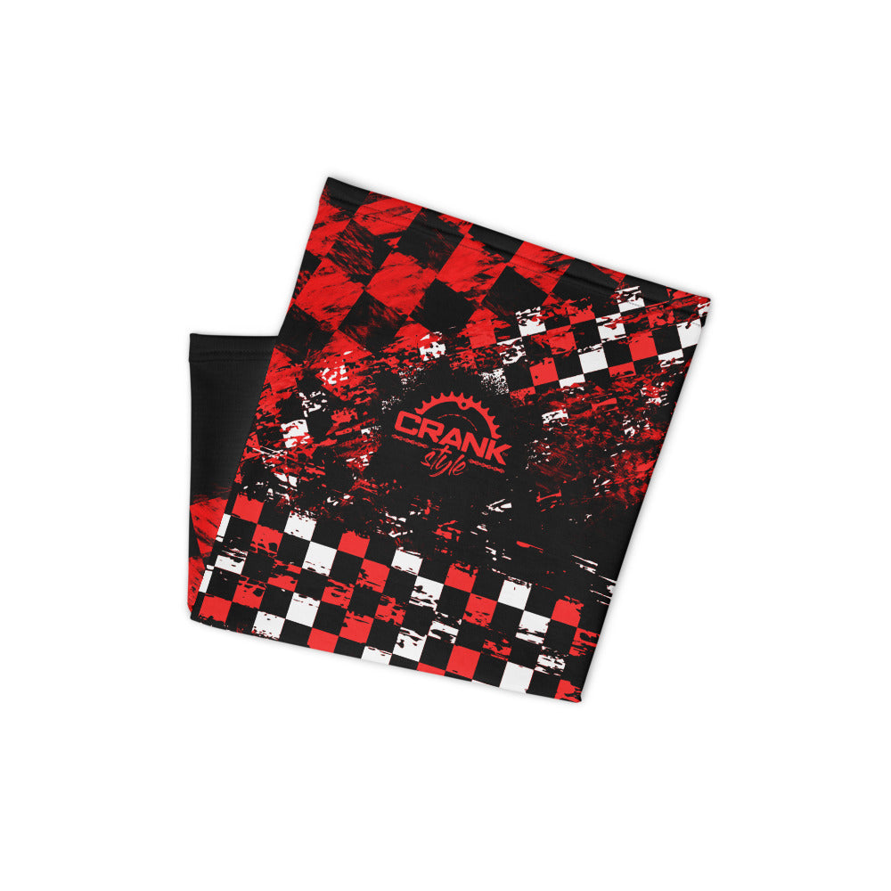 Black Red and White Checker Facemask / Neck Gaiter