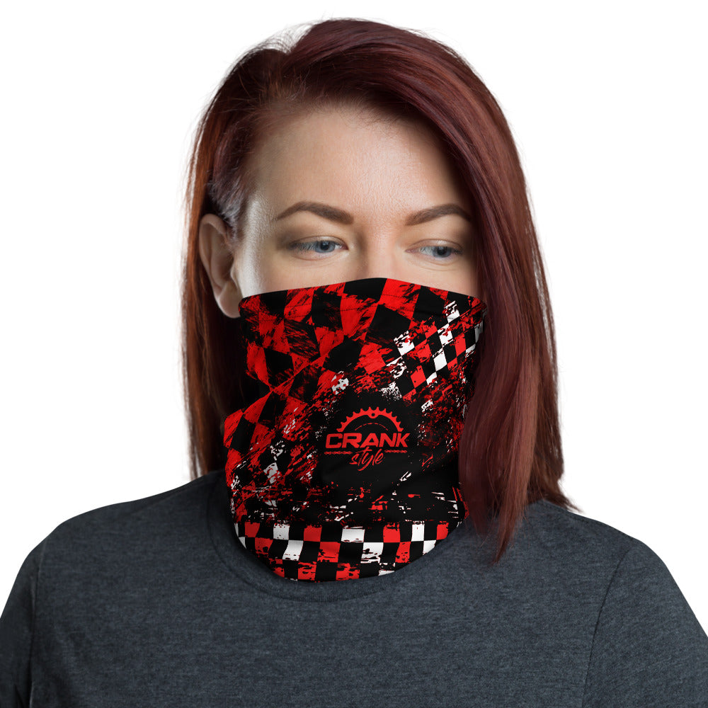 Black Red and White Checker Facemask / Neck Gaiter