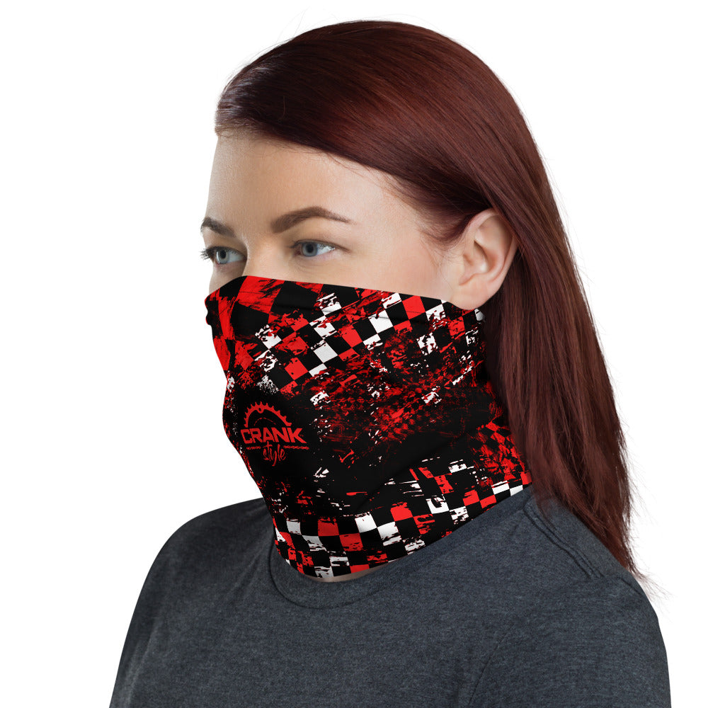 Black Red and White Checker Facemask / Neck Gaiter