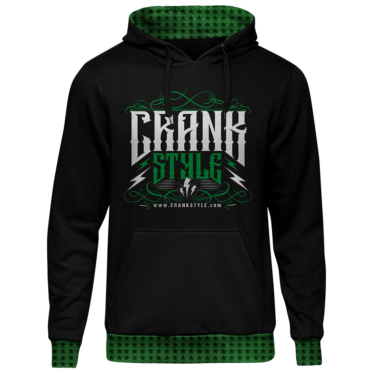 Unisex Vintage Green & White Star Hoodie