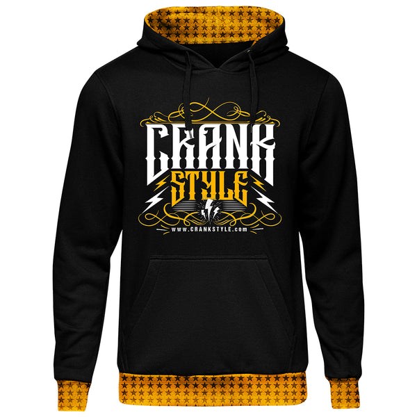 Crank Style's Vintage Emblem Yelo & Black Hoodie