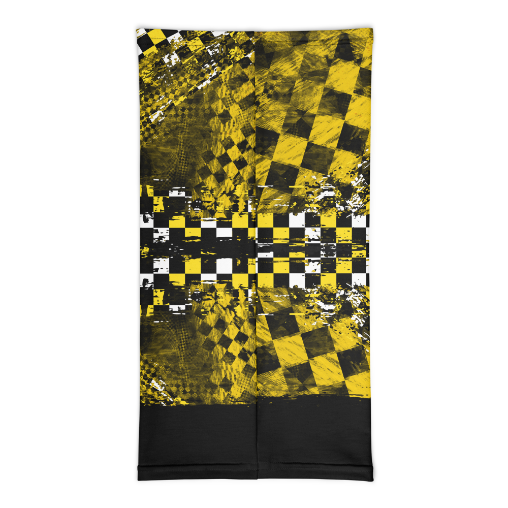 Yellow and Black Checker Face Mask / Neck Gaiter