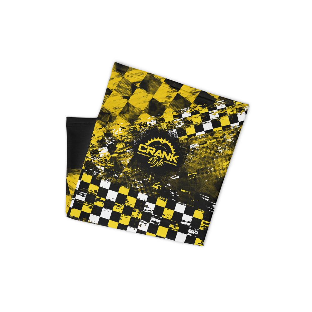 Yellow and Black Checker Face Mask / Neck Gaiter