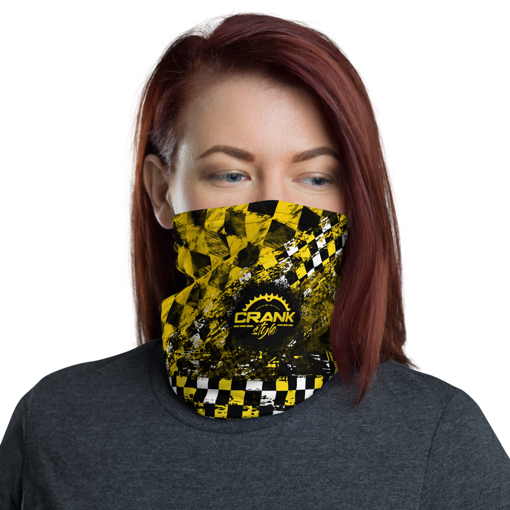Yellow and Black Checker Face Mask / Neck Gaiter