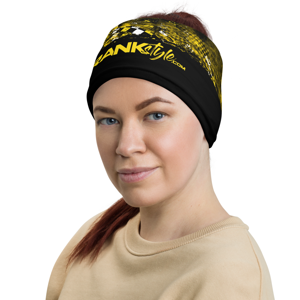 Yellow and Black Checker Face Mask / Neck Gaiter