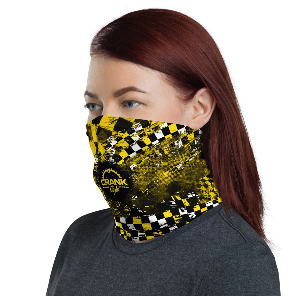 Yellow and Black Checker Face Mask / Neck Gaiter
