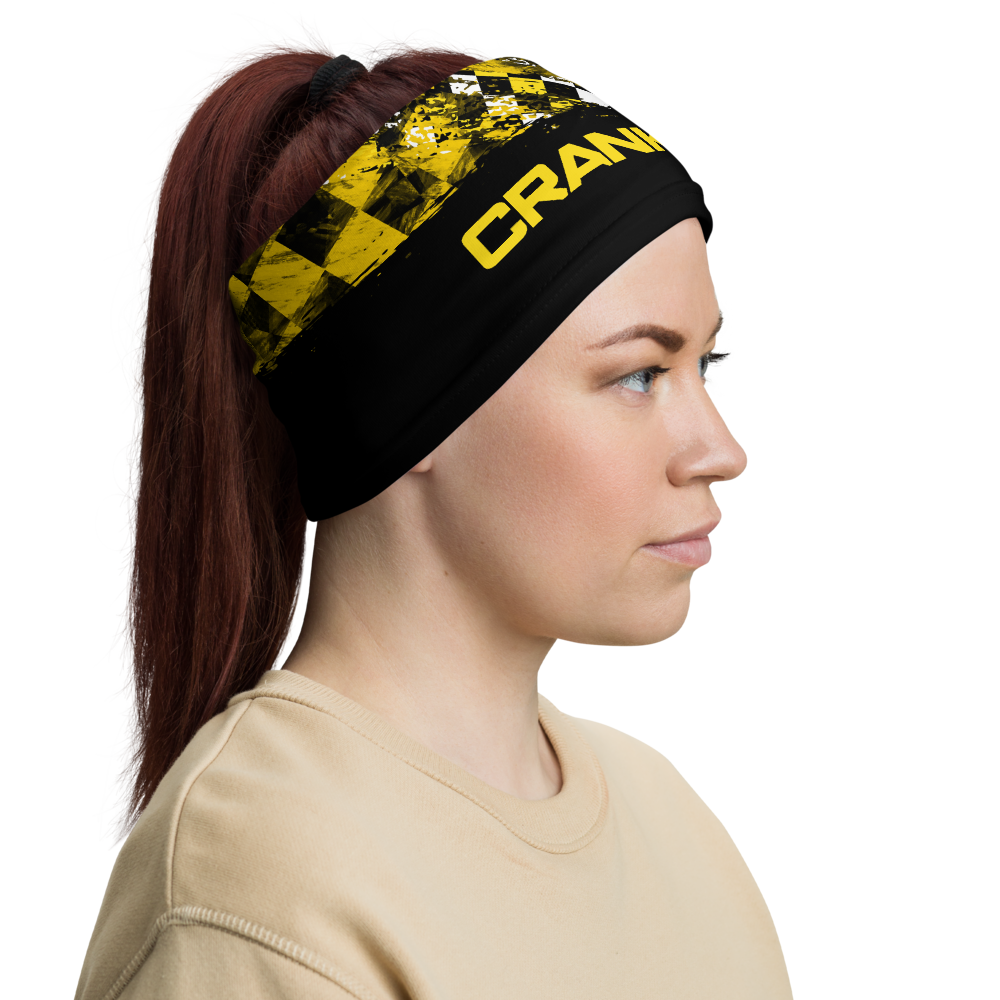 Yellow and Black Checker Face Mask / Neck Gaiter