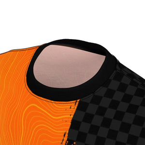 Men's Orange & Black Topo Check DriFit MTB Jersey