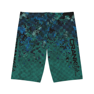 Women's Digital Teal Checker Bike Shorts