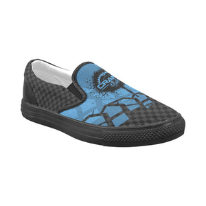 Blue Tire Check Casual Slip-Ons