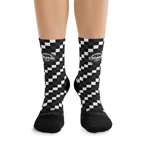 Grey, Black & White Checker 3/4 MTB Socks