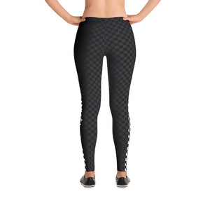 Women's BLK & WHT CHECKER LEGGINGS