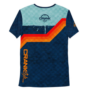 Men's Retro Blue & Orange MicroBlok Drifit MTB Jersey 🔥