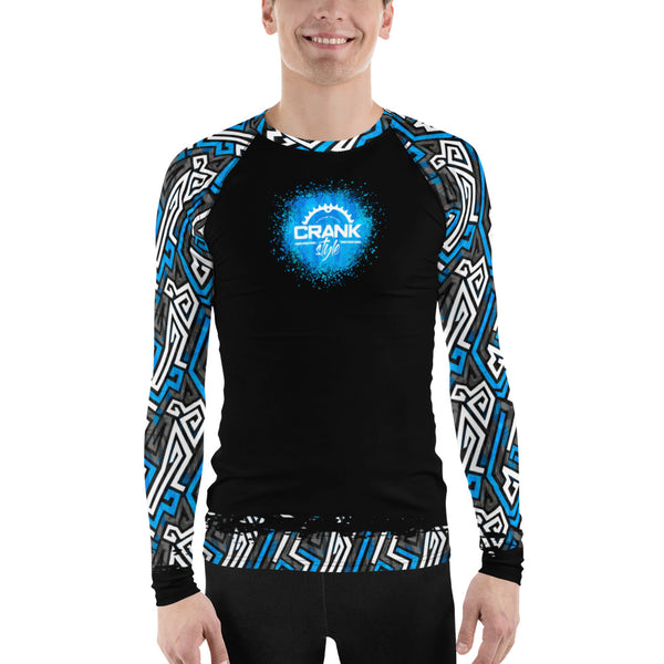 Men's Blue Graffiti Rash Guard - Crank Style