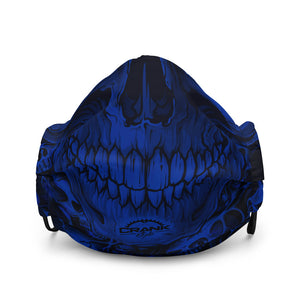 Blue Screaming Skulls Premium face mask