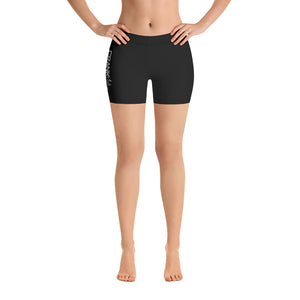 Ladies Black & White Spandex Shorts