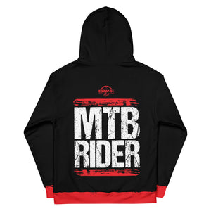 Black & Red MTB Rider Unisex Fleece Hoodie