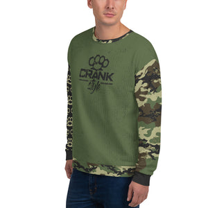 Unisex Military Green Camo Knuckle MTB Crew-Neck Sweatshirt