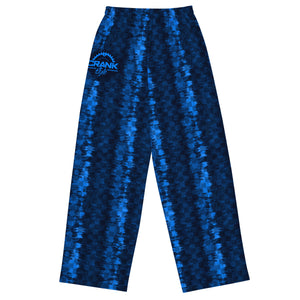 Unisex Japanese Shibori Blue Checker pajamas Pants