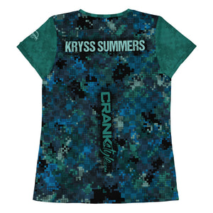 Women's Team Crank Style Kryss Summers Teal Check MTB JERSEY
