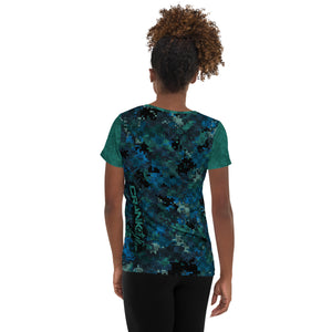 Women's Teal & Blue Digital Camo Check MTB JERSEY