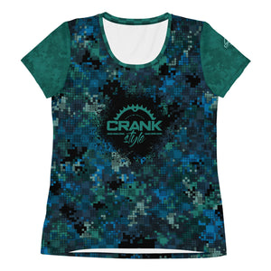 Women's Team Crank Style Kryss Summers Teal Check MTB JERSEY