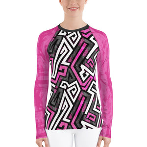 Women's Pink Graffiti Rash Guard