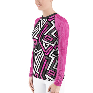 Women's Pink Graffiti Rash Guard