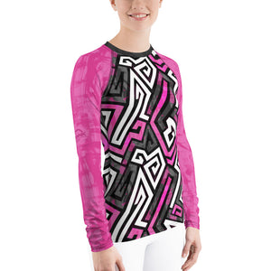 Women's Pink Graffiti Rash Guard