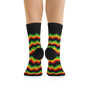 Unisex Rasta Chevron Checker 3/4 MTB Socks