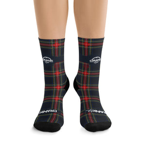 Unisex Navy Scottish Plaid 3/4 MTB Socks