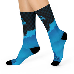 unisex Blue Mountain Check Tall MTB Socks