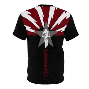 Men's Maroon, Grey, & Black Lightning Arizona Flag Checker MTB DriFit Jersey