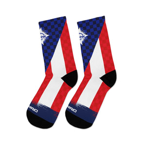 Puerto Rico Flag Checker 3/4 MTB Socks