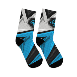 Unisex BLUE, GREY, & BLACK RACING STYLE CHECK 3/4 MTB Socks