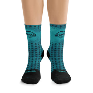 Unisex Single Track Mind Teal Star 3/4 MTB Socks