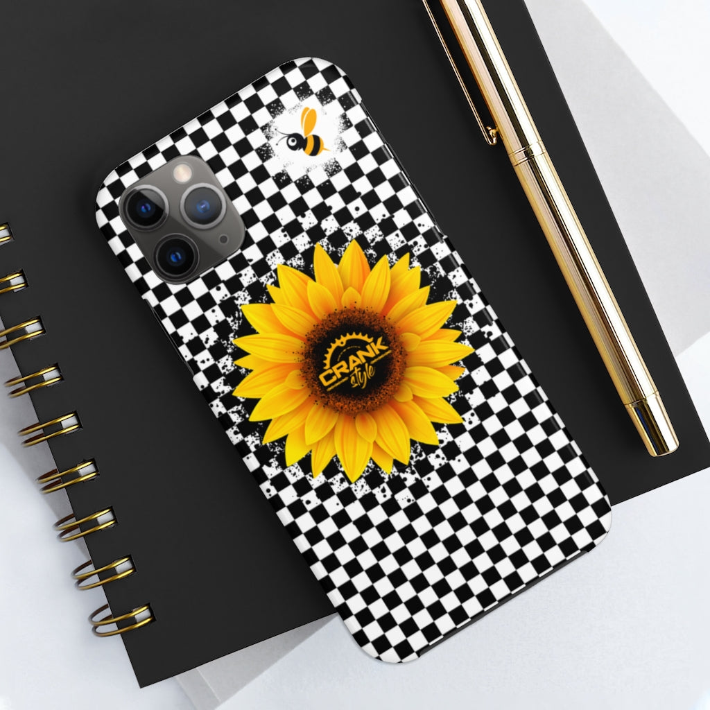 Black & White Checker Sunflower Phone Cases Black & White Checker Sunflower Phone Cases