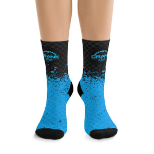 Unisex BLUE & BLACK SPLATTER CHECK 3/4 MTB Socks