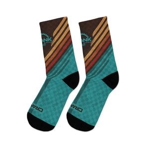 Unisex Retro Teal Check 3/4 MTB Socks