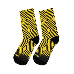 Blk & Yelo Pattern 3/4 MTB Socks