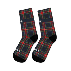 Unisex Navy Scottish Plaid 3/4 MTB Socks